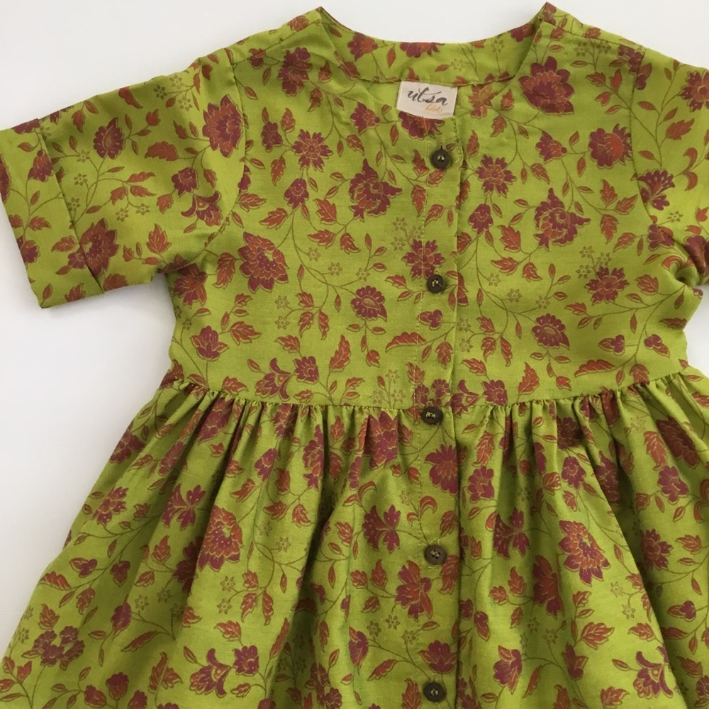 Utsa Kids Dress Floral Print Size 3-4 - Picture 2 of 8